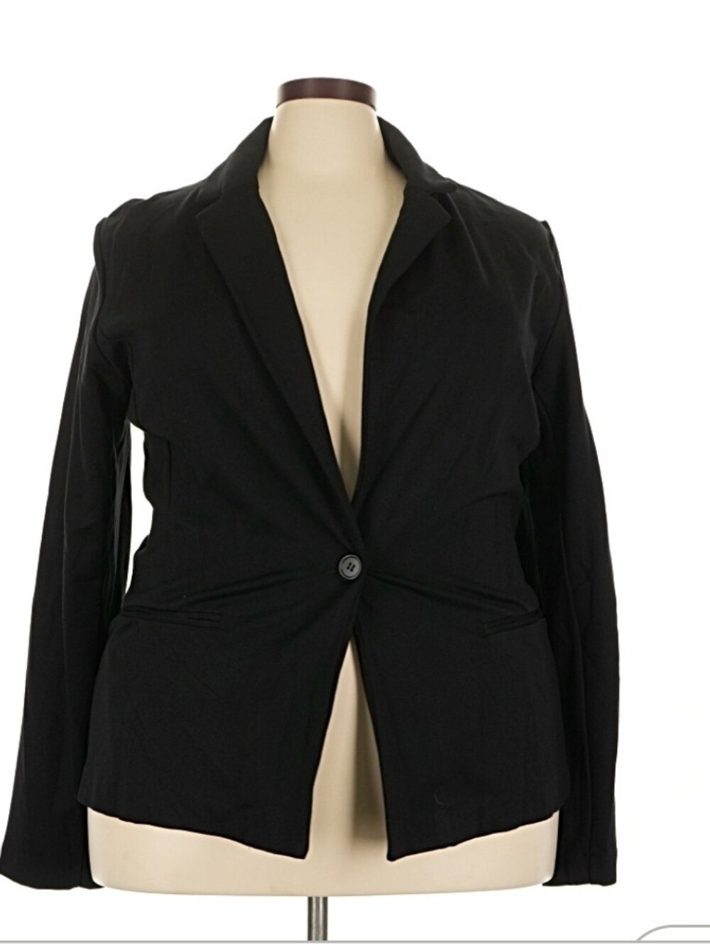 Ashley Stewart Black Single-Button Blazer